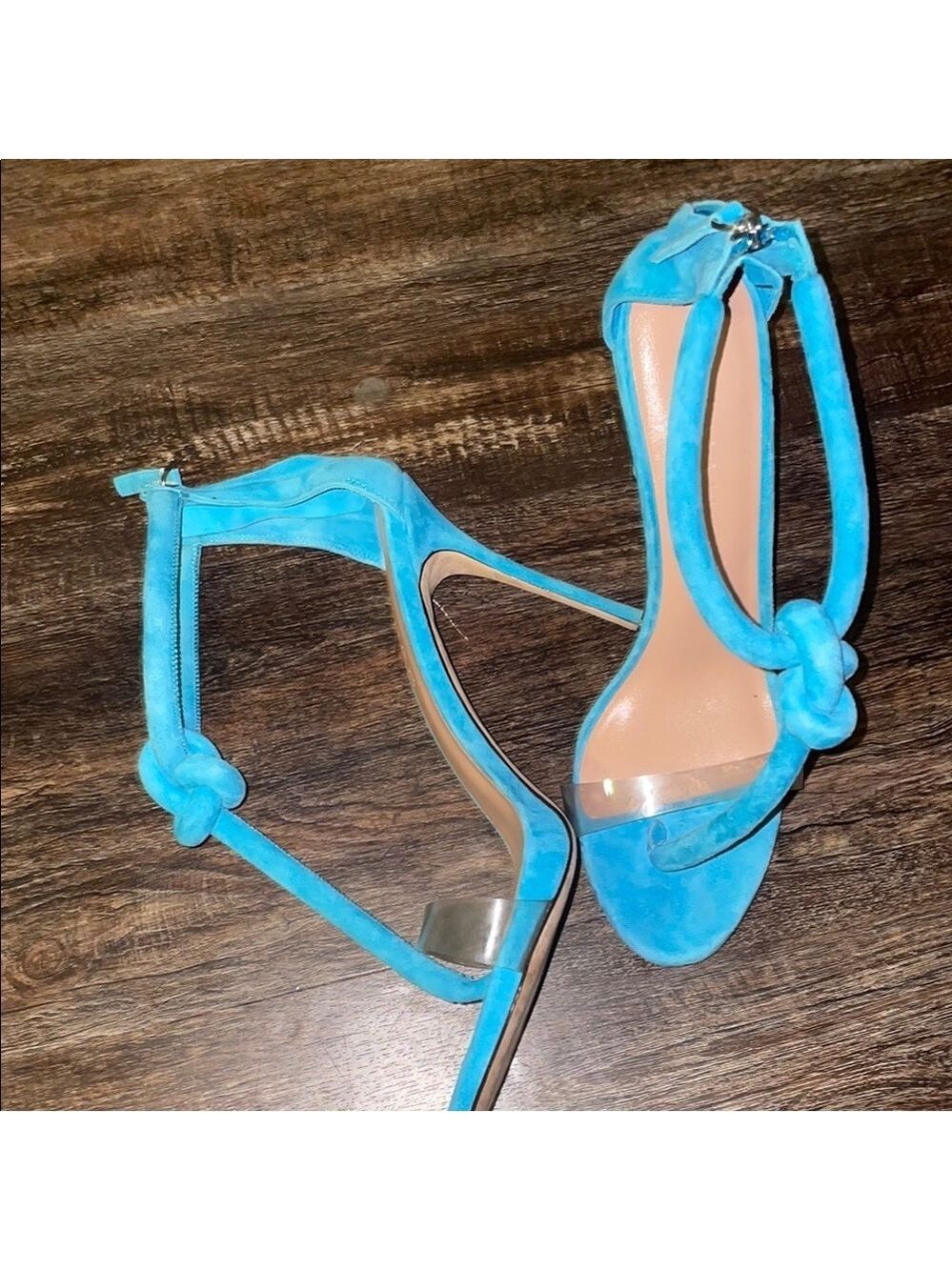 Elegant Blue Stiletto Heels with Ankle Strap - Picture 2 of 4